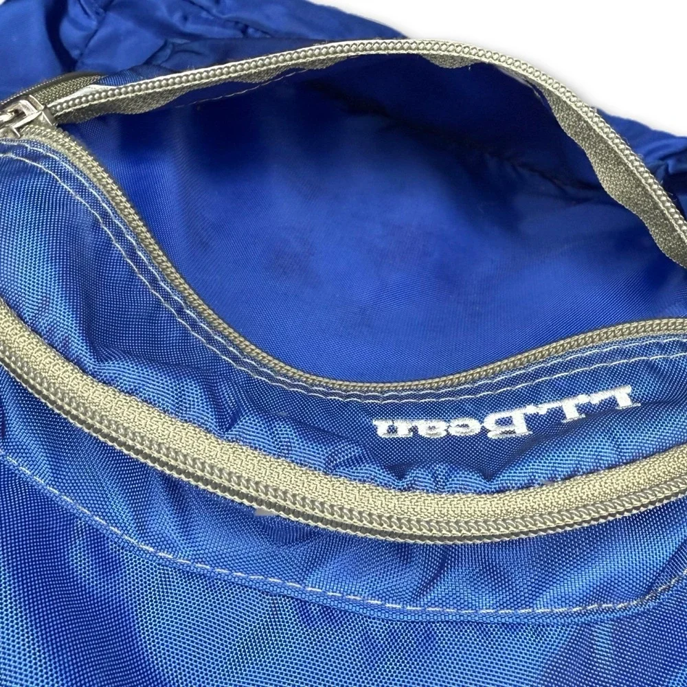 VTG‎ LL Bean Mini Backpack Blue Reflective Stripe School Travel Daypack